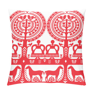Personality  Seamless Polish Folk Art Pattern Wycinanki Kurpiowskie - Kurpie Papercuts Pillow Covers