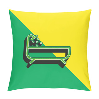 Personality  Bathtub Green And Yellow Modern 3d Vector Icon Logo Pillow Covers