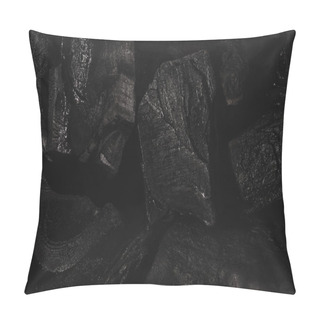 Personality  Dark Black Background Of Textured Charcoal With Copy Space Pillow Covers