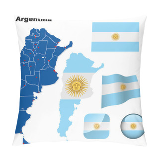 Personality  Argentina Vector Set. Pillow Covers