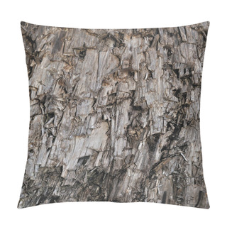 Personality  Natural Weathered Grey Taupe Brown Cut Tree Stump Texture, Large Vertical Detailed Wounded Damaged Vandalized Gray Lumber Background Wood Macro Closeup, Dark Black Textured Cracked Wooden Patter Pillow Covers