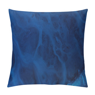 Personality  Abstract Dark Blue Paints Background Liquid Fluid Pillow Covers