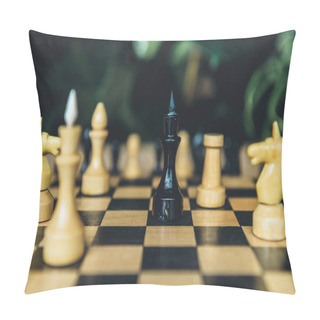 Personality  Chess Board Set During The Game Pillow Covers