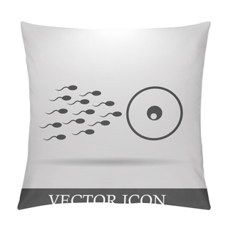 Personality  Sperm And Egg Cells Thin Line Icon Pillow Covers