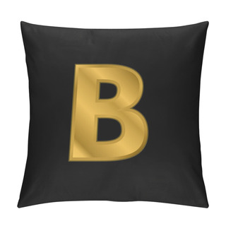 Personality  Bold Gold Plated Metalic Icon Or Logo Vector Pillow Covers