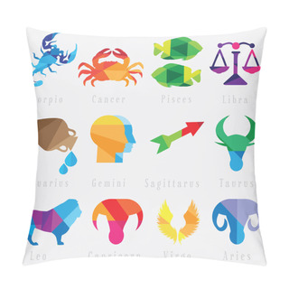Personality  Set Of Zodiac Horoscope Signs Pillow Covers