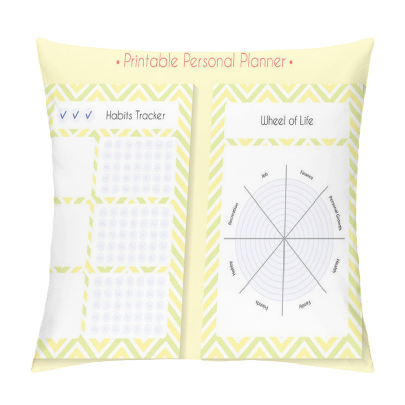 Personality  Color printable planner set pillow covers