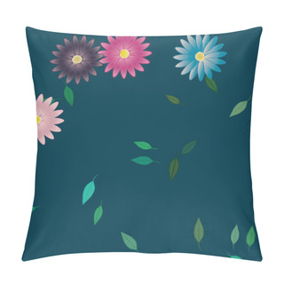 Personality  Vector Illustration Of Summer Flowers With Leaves, Botanical Background Pillow Covers