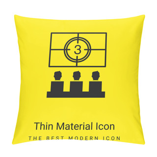 Personality  Audience Watching On Cinema Theater Minimal Bright Yellow Material Icon Pillow Covers