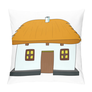 Personality  Vector House With Thatched Roof Pillow Covers