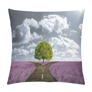 Personality  Crossroad In Lavender Meadow Pillow Covers