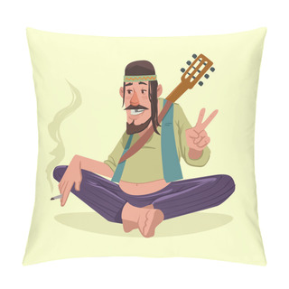 Personality  Hippie, Guitar, Peace Pillow Covers