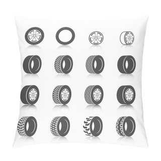 Personality  Tire Icon Set Pillow Covers