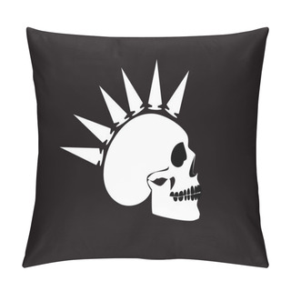 Personality  Punk Skull Icon Side On Abstract Background Pillow Covers