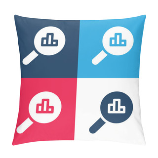 Personality  Analysis Blue And Red Four Color Minimal Icon Set Pillow Covers