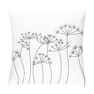 Personality  Black Doodle Flowers Vector Pillow Covers