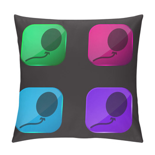 Personality  Balloon Black Oval Shape Four Color Glass Button Icon Pillow Covers