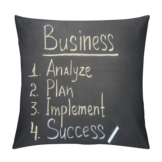 Personality  Business Process Stages Inscription On Dark Chalkboard Pillow Covers