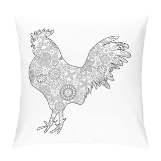 Personality  Stylized Decorated Rooster Pillow Covers