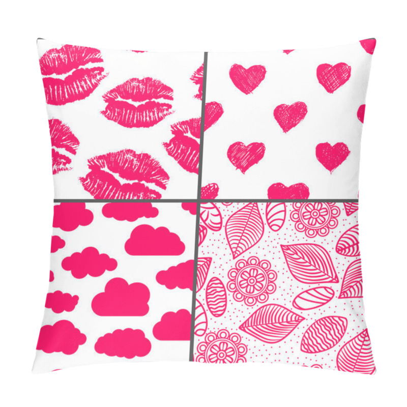 Personality  Set of romantic seamless patterns pillow covers