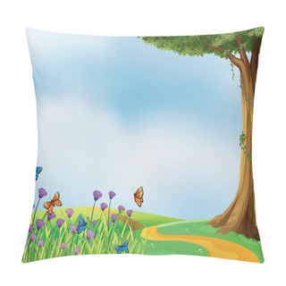 Personality  Butterflies And A Beautiful Nature Pillow Covers