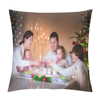 Personality  Happy Family At Christmas Dinner Pillow Covers