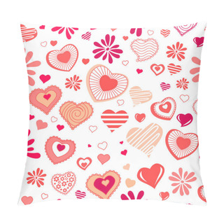 Personality  Seamless Pattern With Red Contour Shapes Pillow Covers