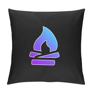 Personality  Bonfire Blue Gradient Vector Icon Pillow Covers