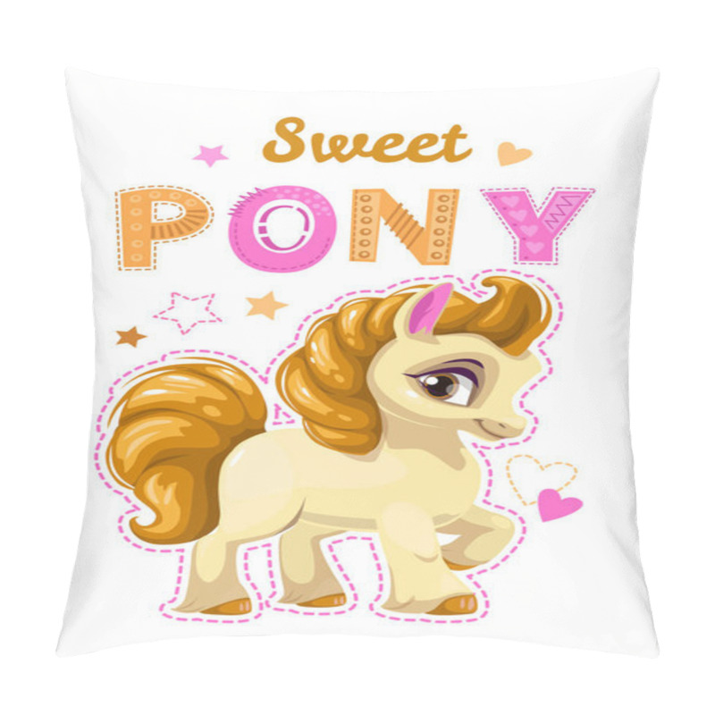 Personality  Little pretty pony girl. pillow covers