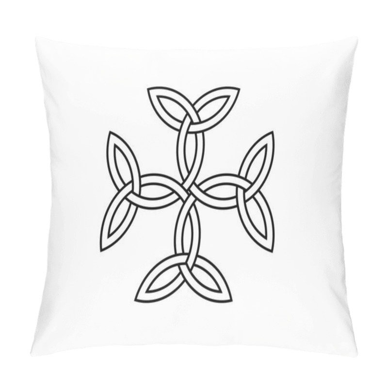 Personality  Carolingian cross. Triquetra symbol. Vector illustration pillow covers