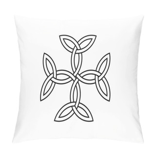Personality Carolingian Cross. Triquetra Symbol. Vector Illustration Pillow Covers