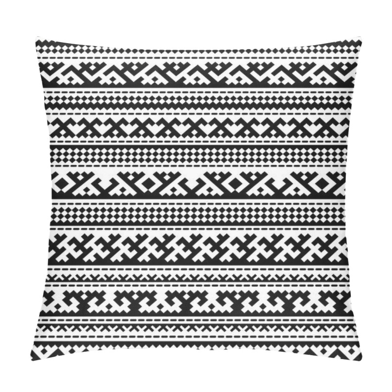 Personality  Seamless black pattern with geometric ethnic ornaments of northern nations. Pattern brushes are included in EPS file. pillow covers