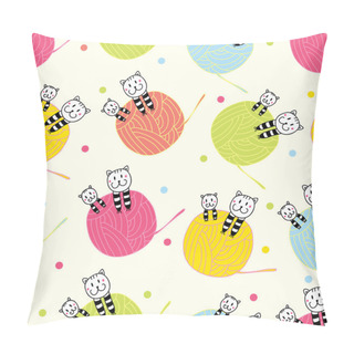 Personality  Cats With Balls Of Yarn Pillow Covers