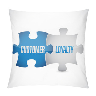 Personality  Customer Loyalty Puzzle Pieces Sign Concept Pillow Covers