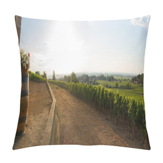 Personality  Panoramic View Of Vineyards In Burgundy, France Pillow Covers