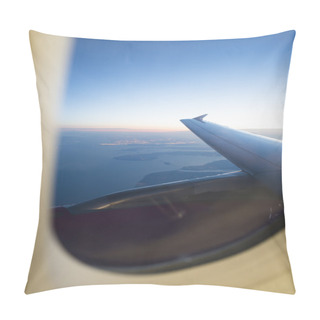 Personality  Night View Out Of Airplane Pillow Covers