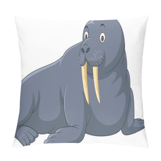 Personality  Cartoon Walrus Isolated On White Background Pillow Covers