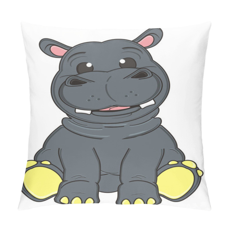 Personality  cute gray hippo pillow covers