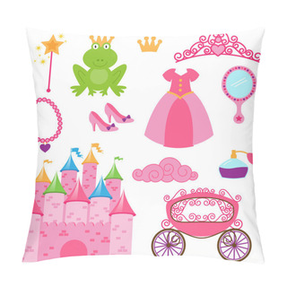 Personality  EPS10 Vector Set Of Princess And Fairy Items Pillow Covers