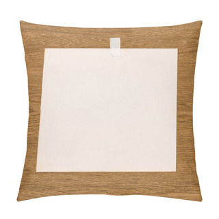Personality  Top View Of Blank White Paper On Wooden Table Pillow Covers