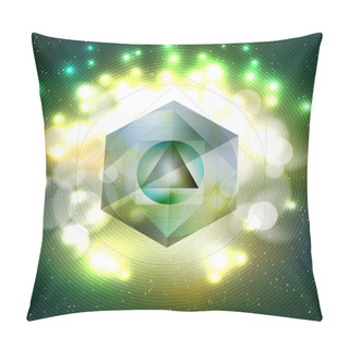 Personality  Abstract Multicolored Background With Bokeh Lights And Stars. Scientific Or Digital Design, Science Vector Illustration Pillow Covers