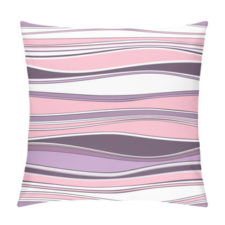 Personality  Abstract Seamless Pattern, Pink Vector Waves. Pillow Covers