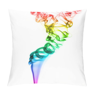 Personality  Rainbow Smoke On White Background Pillow Covers