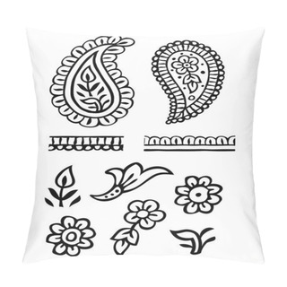Personality  Paisley Floral Elements Set Pillow Covers