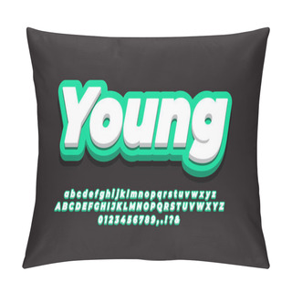 Personality  Modern 3d  Turquoise Text Effect Or Font Effect Design Pillow Covers