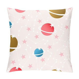 Personality   Planets And Celestial Elements In A Seamless Pattern Design Pillow Covers