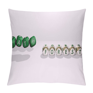 Personality  Path Forest Dancing Cubic Letters, 3D Illustration Pillow Covers