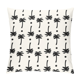 Personality  Vector Seamless Geometric Pattern With Silhouettes Of Palms And Dots Pillow Covers