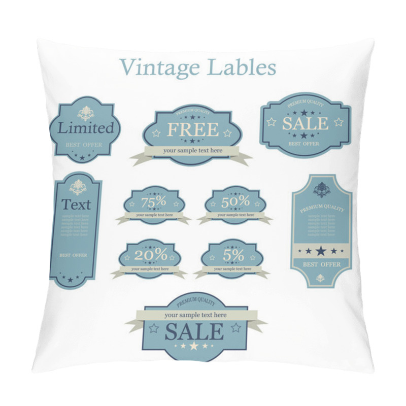 Personality  Vector Set Of Vintage Labels Pillow Covers