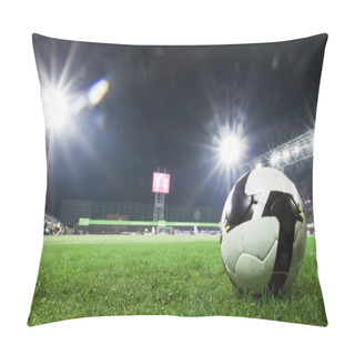 Personality  Soccer Ball In Stadium At Night Pillow Covers